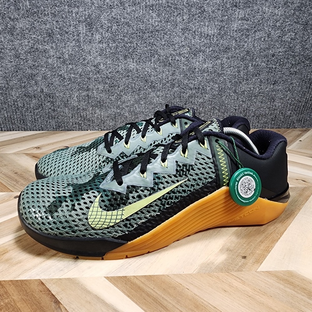 Nike Metcon 6 Mens 12 Black Green Camo Gum Athletic Shoes Gym Cross CK9388-032 - Picture 2 of 14